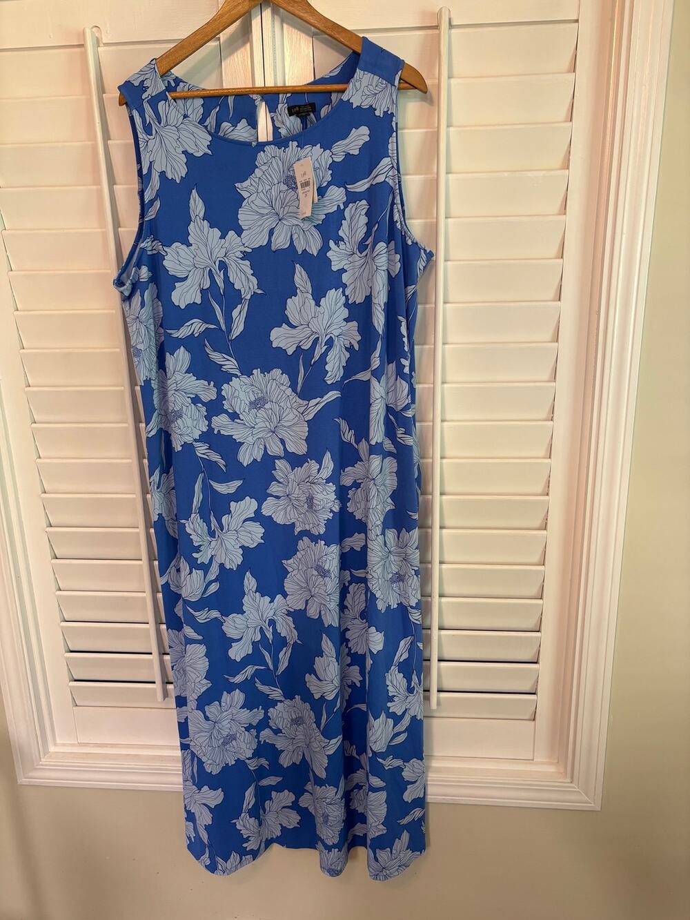 J. Jill Wearever Collection Blue Floral Midi Dress Size‎ 2X